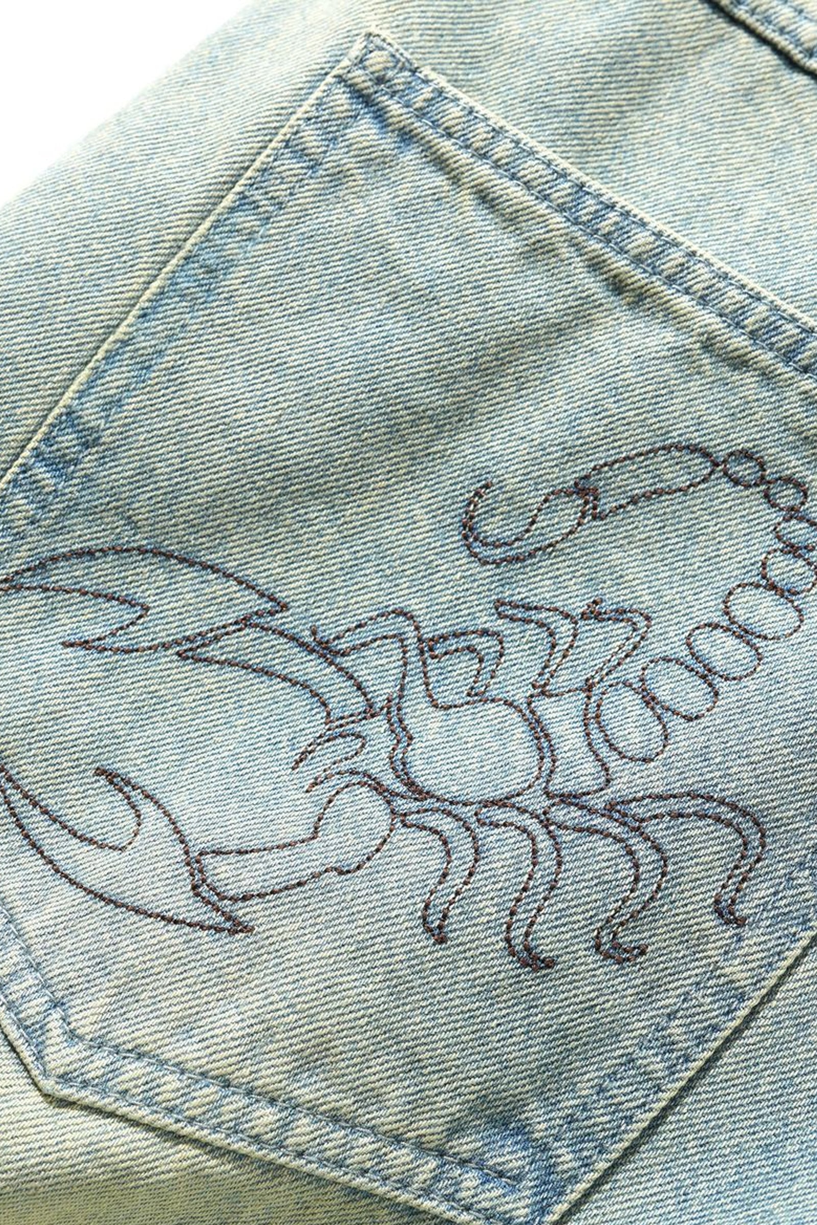 Scorpion Stitch Denim Shorts - Image 4